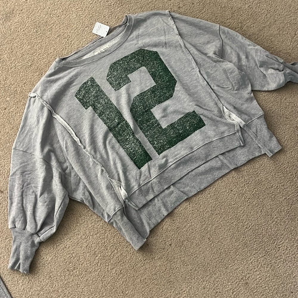 Distressed Gray “12” Sweatshirt